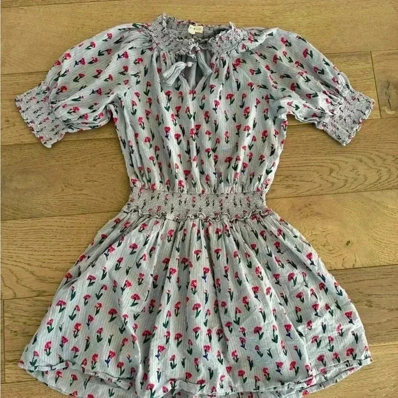 Roller Rabbit Floral Dress Blue Xs - Picture 2 of 7